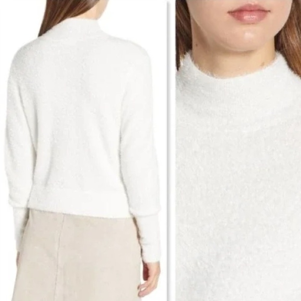 Leith Soft Cream Turtleneck Sweater